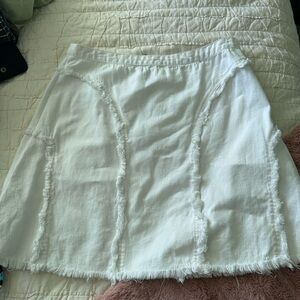 Follow the sun white denim skirt